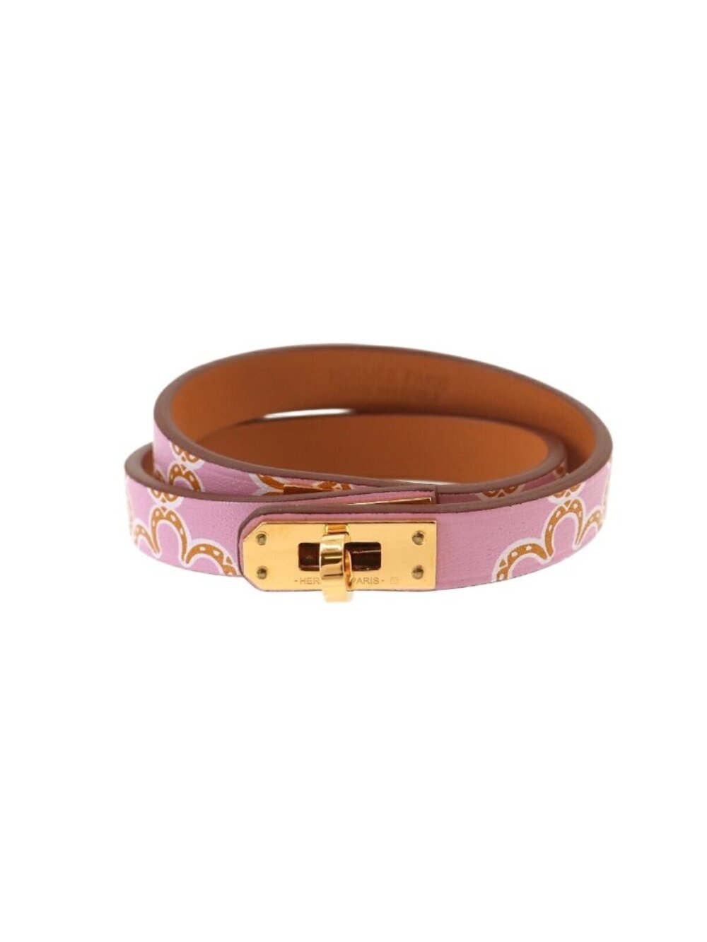 Hermes Mini Kelly Lucky Daisy Double Tour Bracelet Swift Mauve Sylvestre